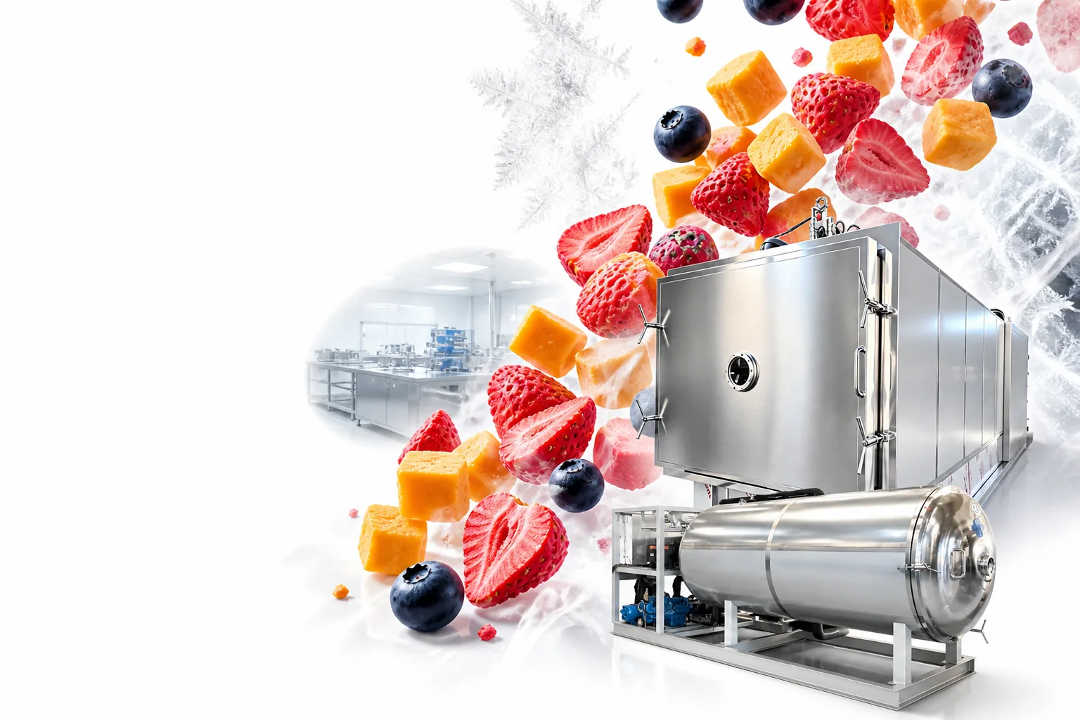 Freeze-dried fruit, process laboratory and SHENSHENG equipment arranged as a scale-up pathway